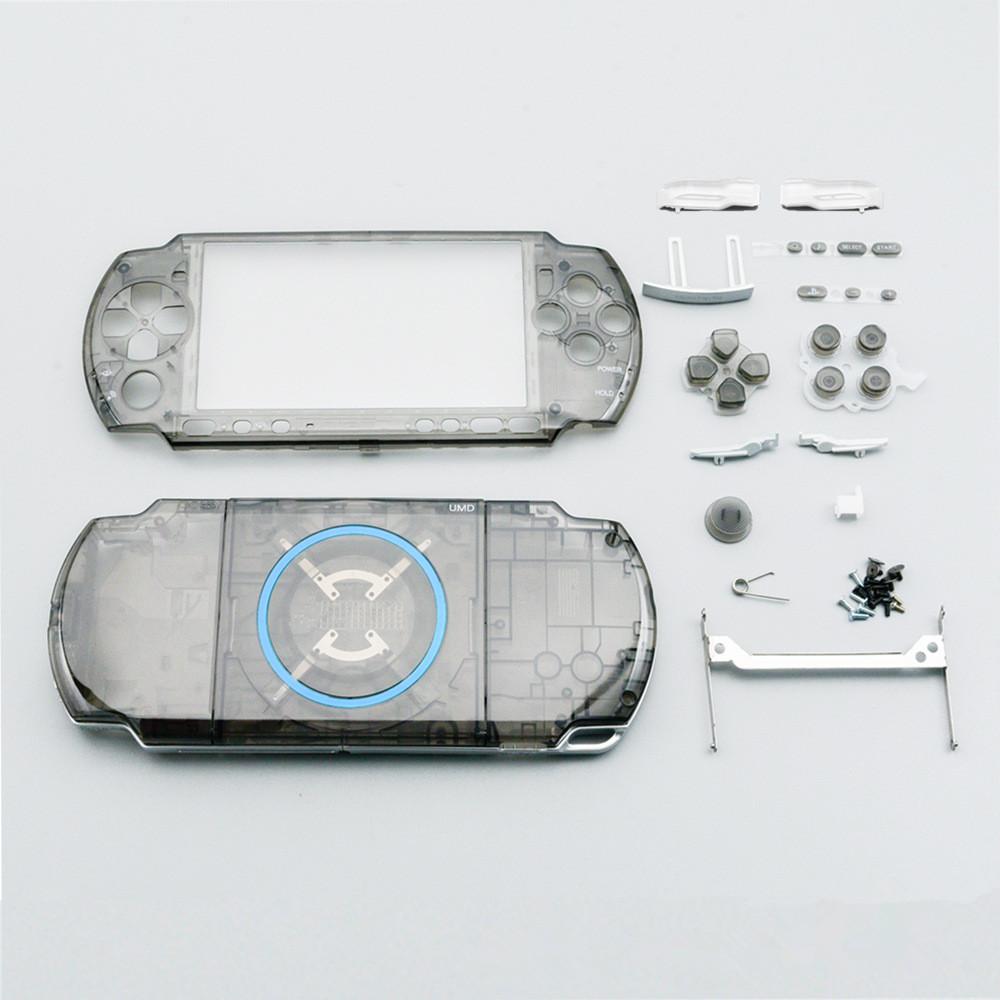 Clear Purple Full Housing Shell Case Cover & Buttons For Sony Psp3000