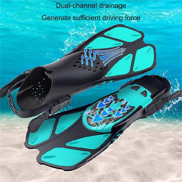 Short Snorkeling Flippers Nonslip Diving Fins Snorkeling Fins Swim Flippers for Adults Drainage Nonslip Muscle Strain
