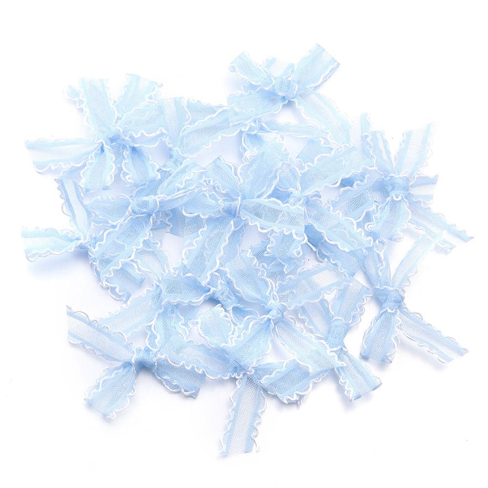20pcs/pack 3.5X4cm Gauze Bows Colorful Small Size Satin Ribbon Bowknot Flower for Craft Handwork DIY Party Decoration Supplies