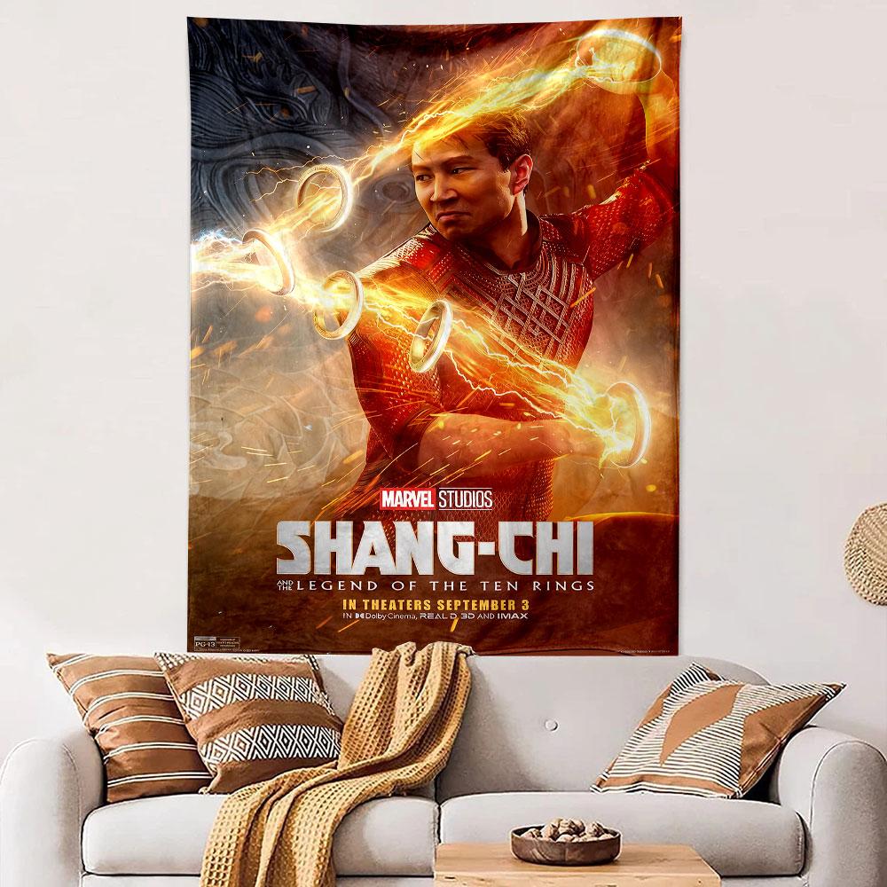 Shang-Chi Legend of Ten Rings Tapestry Wall Hanging, Marvel Kung Fu Hero Art, Action Wall Decor for Bedroom Gaming Room