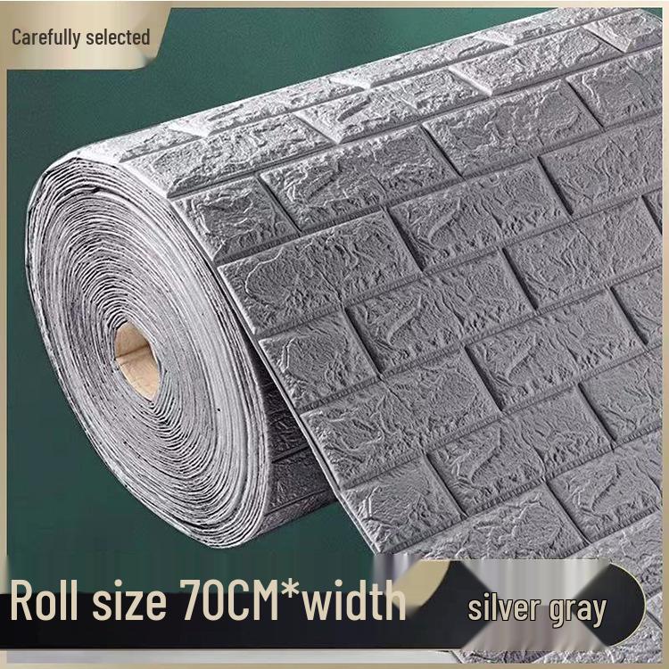 3D White Self-Adhesive Brick Pattern Foam Wallpaper - Large Seamless Decorative Stickers