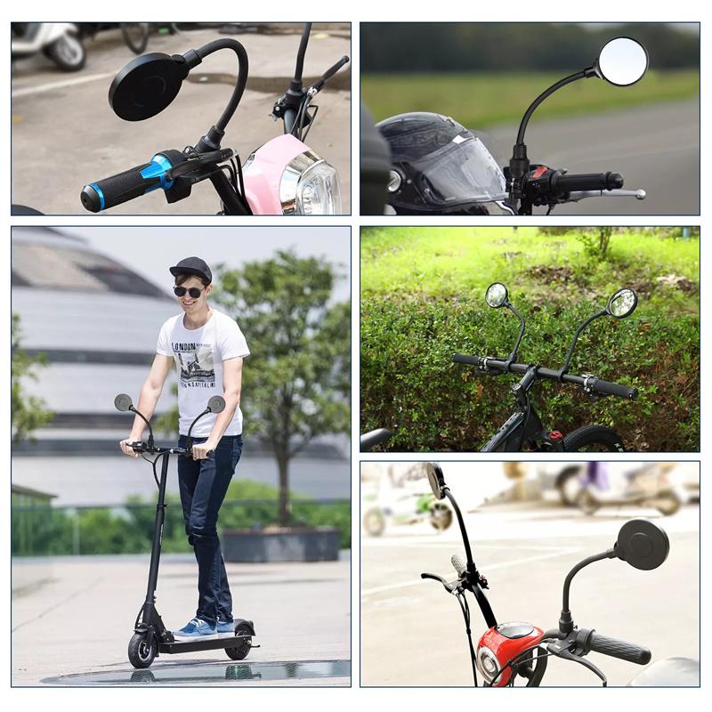 2 Pièces Longs Miroirs Rétroviseurs de Guidon de Vélo 360 Degrés Vélo de Montagne Vélo de Route Moto Flexible Tuyau Miroir Rétroviseur Réglable