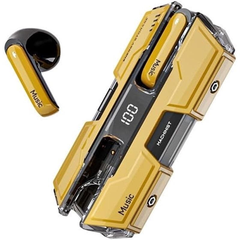 

Беспроводные наушники Bluetooth 5.4, спортивные наушники 50H с заушными дужками, водонепроницаемые беспроводные наушники с глубокими басами для тренировок/бега жёлтый