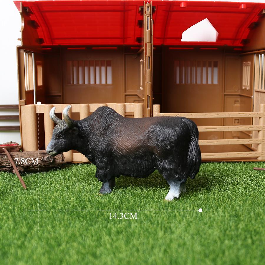 Simulering Gård Verden melkeku Storfe Okse Kalv yak Moskusokse Pedagogisk dyremodell figur leketøy hjemmedekor Gave Til Barn