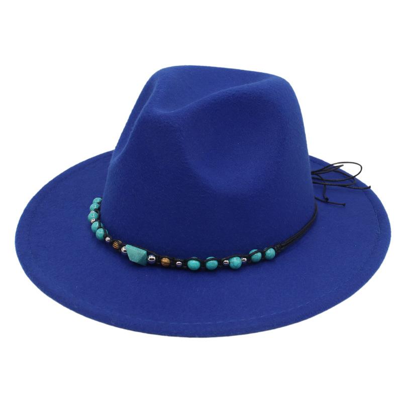 Western Cowboy Top Hat Big Eaves Mountaineering Hat Spring Summer Emerald Felt Hat Ethnic Style Tibetan Hat