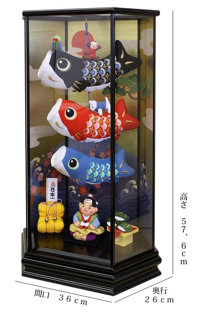 Doll Kodomoya Main Store Satsuki Doll Indoor Carp Streamer Side Decoration Hexagonal Case Decoration Momotaro Carp Streamer Width 36 X Depth 26 X