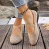 Comfortable Round Toe Mary Jane Wedges with Elastic Cross Strap, Lightweight & Versatile, Ideal for Walking, Shopping Comfort