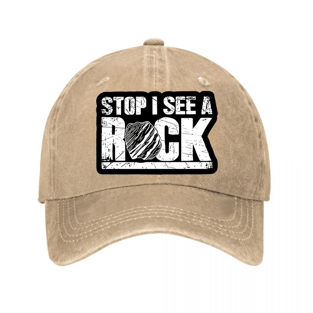 Stop I See A Rock Vintage Baseball Cap  New Vintage Washed Cotton Baseball Cap Parent Kids Sun Hats