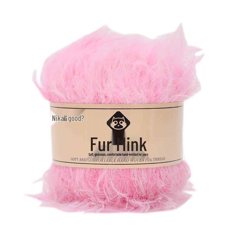 Hand-Knitted Coral Velvet Mink Yarn Pack for Scarves & DIY Projects