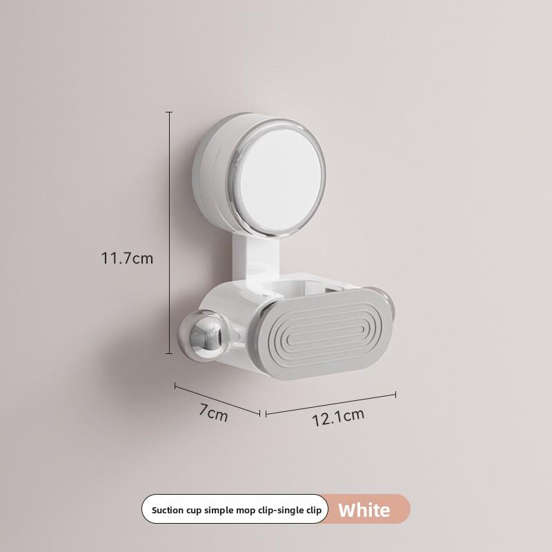 Suction Cup Mop Clamp, No Need for Drilling, Bathroom Household Mop Hook, Wall Hanging Clamp, Hanging Rack, No Trace, Strong Mop Rack