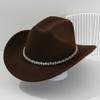 New light luxury top hat British cowboy hat Rhinestone gemstone accessories hat strap hat Panama hat