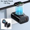 Oatsbasf 4-in-1 Protable Fast Charging Watch Wireless Charger Adapter for iWatch Samsung Watch US/UK/EU Plug Magnetic Adapter