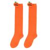 Cute Cartoon Pumpkin Doll Long Tube Socks For Kids Polyester Fabric Friction-resistant Striped/plaid Pattern Packaged In A Bag