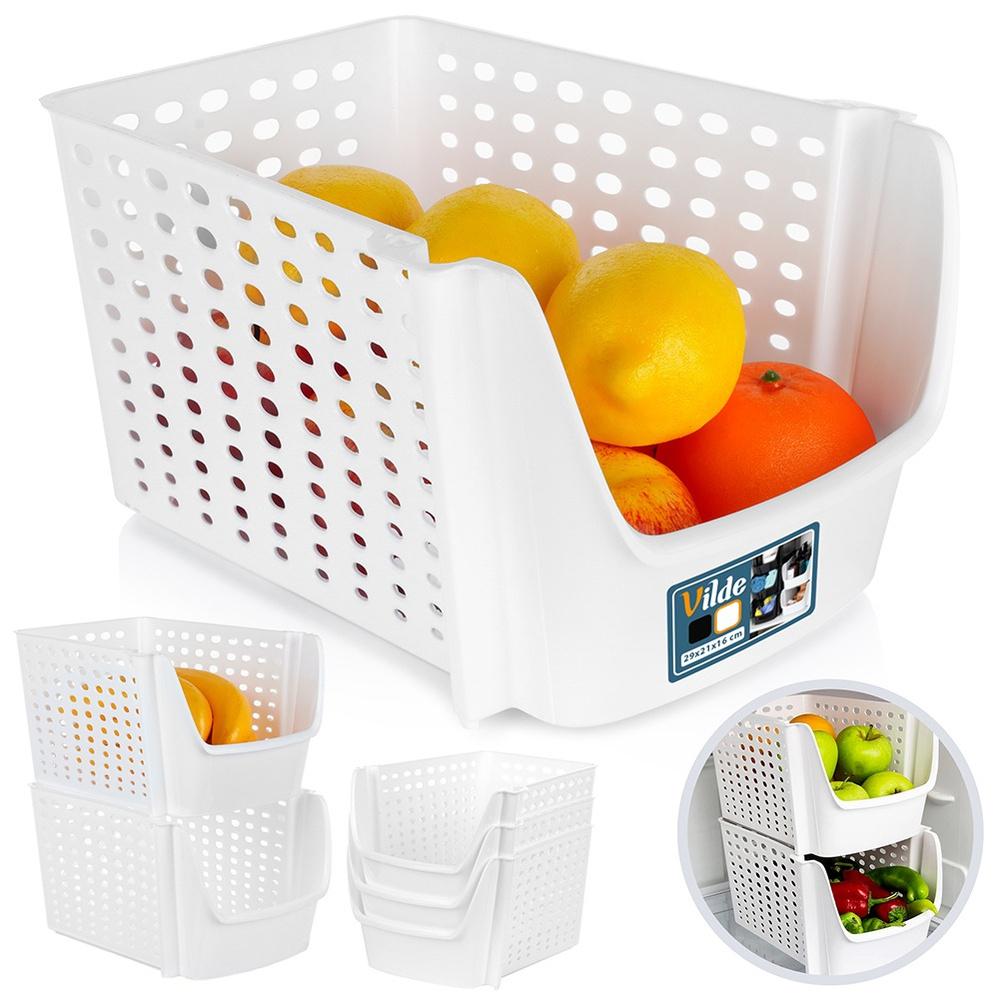 Vegetable and fruit container, white, 29x21x16 cm