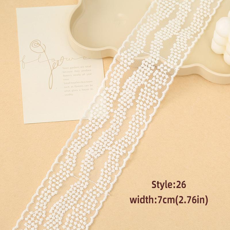 1Yards 4cm-8.5cm Wide Lace Fabric Ribbon Trim DIY Craft Clothing Sewing Supplies Curtains Tablecloths Decor Hair Bow Accessory