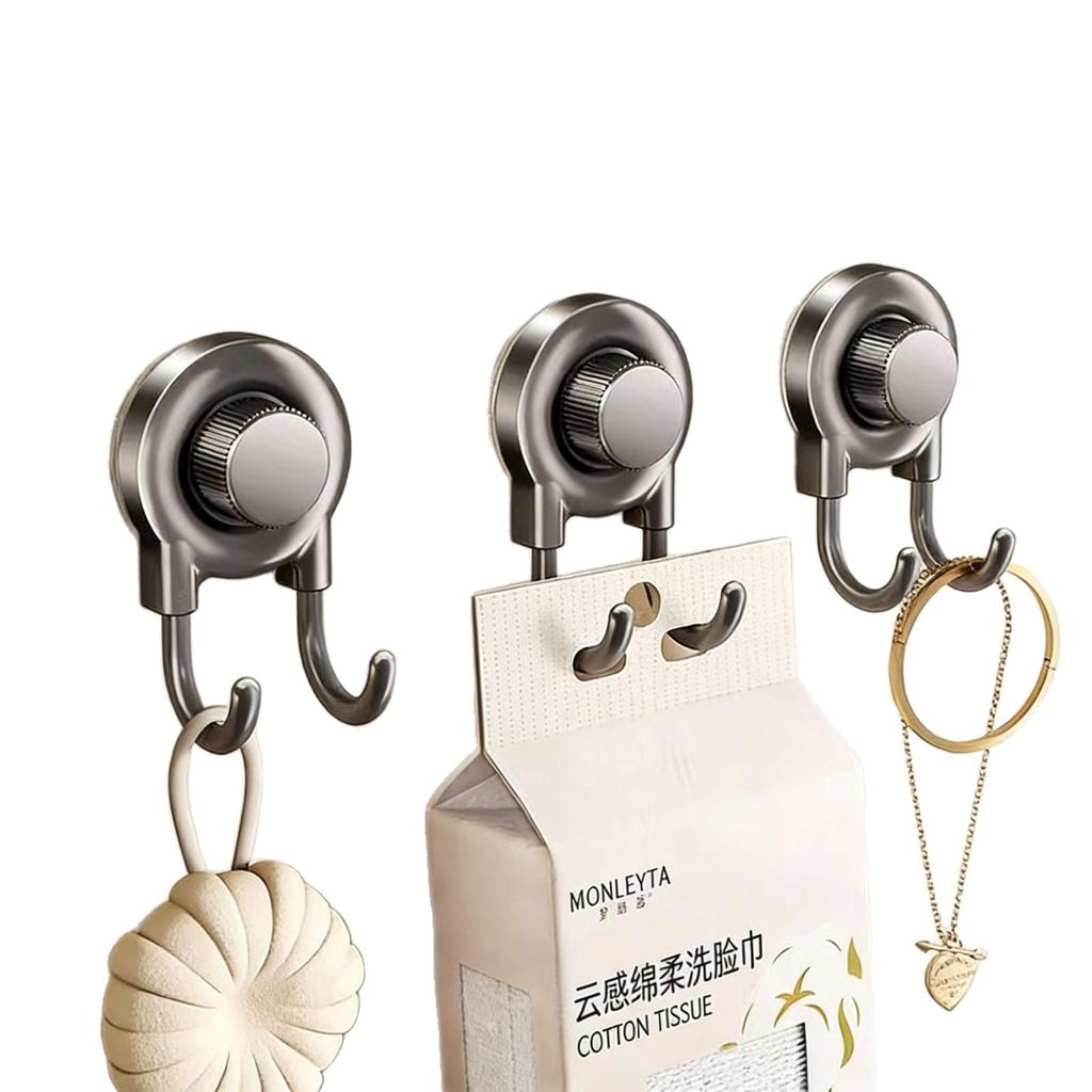 Suction Cup Double Hook Tissue Holder - Strong Adhesive, No-Drill, Multi-Functional for Toilet, Kitchen, or Bathroom.