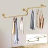 Industrial Open Hanging Clothes Rack Garment Display Rack Height-Adjustable Rust-Resistant Closet Storage for Store/Bedroom