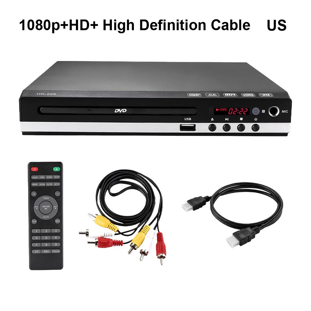 DVD Player 1080P Home 225 DVD Player HD Multimedia Digital TV Disc Player Support DVD CD MP3 MP 4 RW VCD DVD Home Theatre System