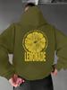 Trendy Individual Lemon Slice Print Hooded Sweatshirt Casual Street Style Top