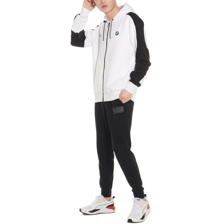 Puma Jachetă cu glugă cu mânecă lungă BMW Motorsport Colorblock Jachete pentru bărbați Negru Alb 596097-02