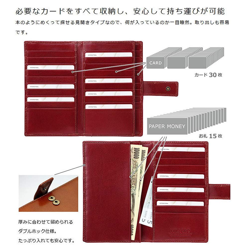 Milagro Tamponato Leather Card Case CAS2163 (Navy)