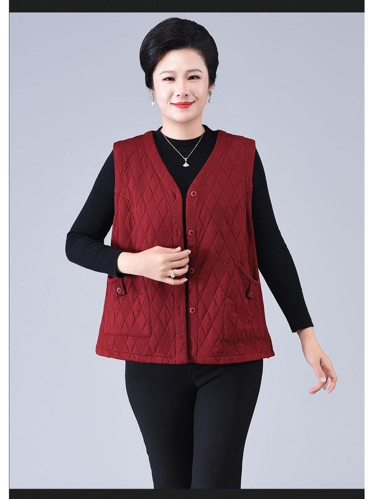 Gilet Lâche Grande Taille Mode Printemps pour Femmes d'Âge Moyen et Âgées