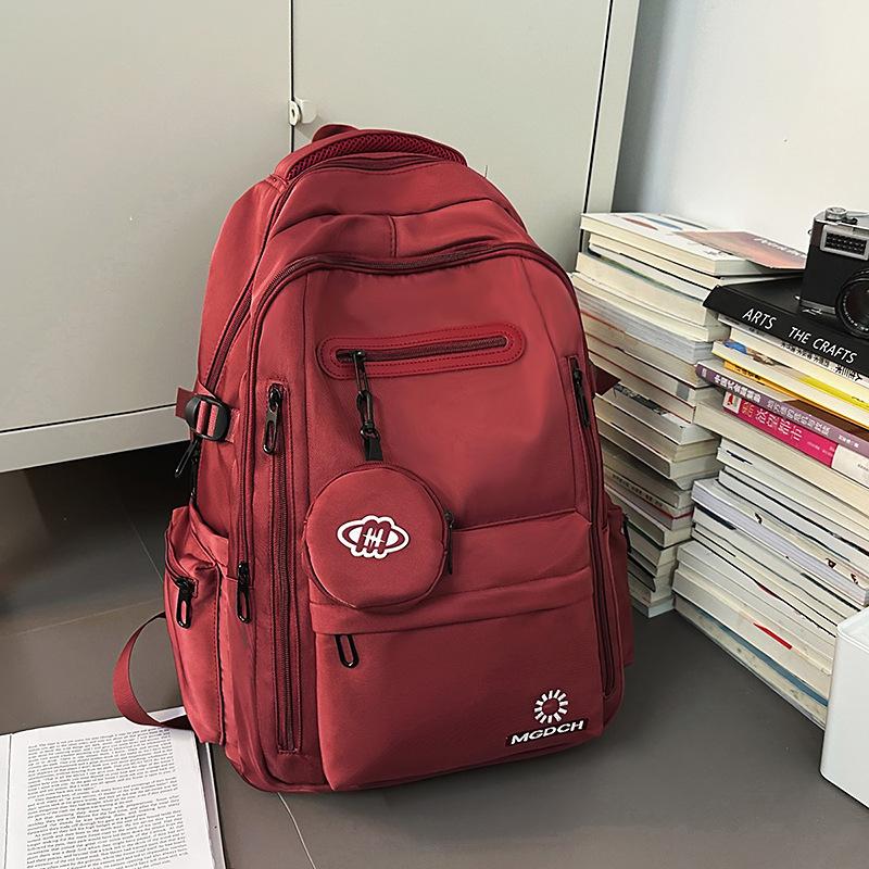 New High-value Solid Color Backpack, Couple Casual Simple and Lightweight Travel Large-capacity Backpack