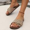 One Line Slippers for Women On The Beach, Open Toed Flat Sandals for Women, Plus Size Sandals for Women