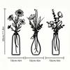 3 Piece Black Acrylic Flower Wall Art Set with Vase Outline Minimalist Home Decor Gift