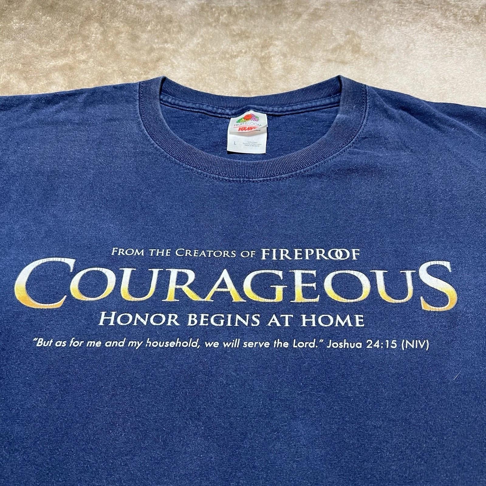 Courageous Movie Promo T Shirt 2011 Christian Film Sherwood Pictures Large L