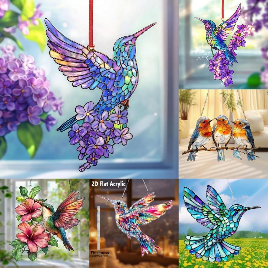 Niedliche Vogel Acryl Wanddekoration für Wohnzimmer und Garten Festliche Deko Geschenk
