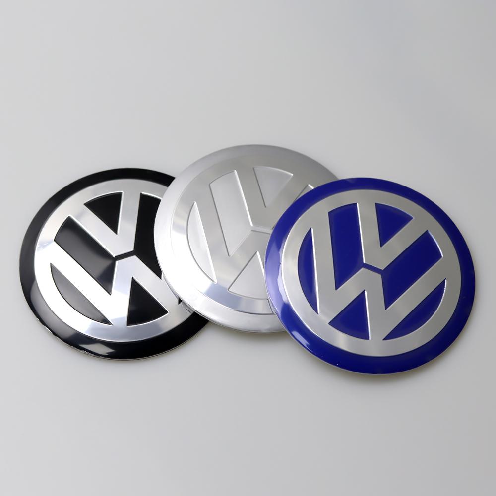 4PCS 56/60/65mm Car Tyre Wheel Center Hub Cap Sticker for Volkswagen VW R Line R32 Touareg Passat Polo 4 Motion MTM Blue Motion