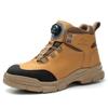 Safety Shoes Button Safety Shoes Steel Bag Head Anti-smashing and Stab-proof Midsole Labor Insurance Men's Wear-resistant Work Shoes