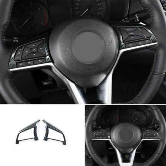 For Nissan Altima - Carbon Fiber Steel Steering Wheel Button Cover Trim