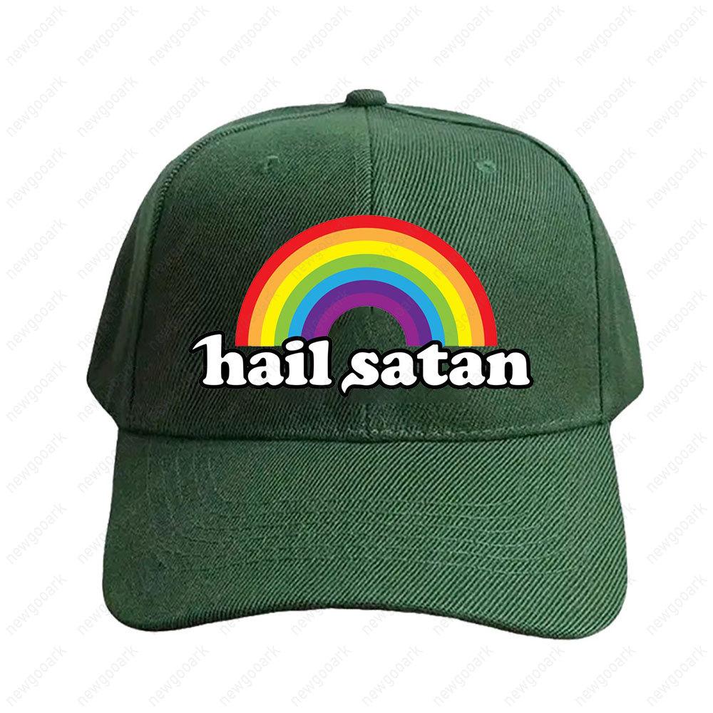 Hail Satan Regenbogen Kappe Sommer Damen Unisex Schirmmütze Mode Lässig Verstellbar Bedruckte Baseballkappen Erwachsene