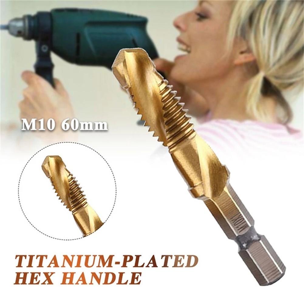 7Pcs/SET Combination Drill Tap Bit HSS Screw Thread Metric Tapping for Deburring