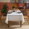 Xiaoxiang Silver Silk Tablecloth Solid Color Polyester Jacquard Fringed Rectangular Dining Table Coffee Table Tablecloth Cover Towel