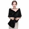 Fashion Faux Fur Cross Scarf Soft Winter Warm Long Ponchos Cape Thicken Windproof Evening Dress Scarf