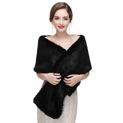 New Faux Fur Cross Scarf Thicken Winter Warm Fluffy Shawl Wrap Soft Windproof Evening Dress Scarf