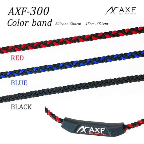 AXF Axef Color Band with Silicone Charm, AXF300 BLACK, Large (51cm), Silicone Necklace, AxisFirm, Core Strength, Blood Circulation Enhancer, Ifmic