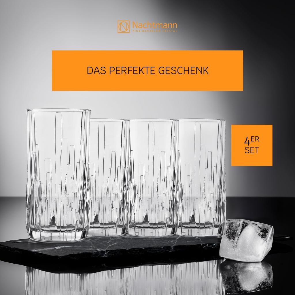 Nachtmann Shufa Long Drink Glasses, Crystal Glass, 15.2cm/360ml, 98064, Pack of 4