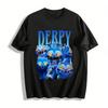 Derpy Blaue Katze Grafik T-Shirt Unisex Lustig Trendig Lockerer Schnitt Lässig Tägliches Oberteil Reines Baumwoll-T-Shirt