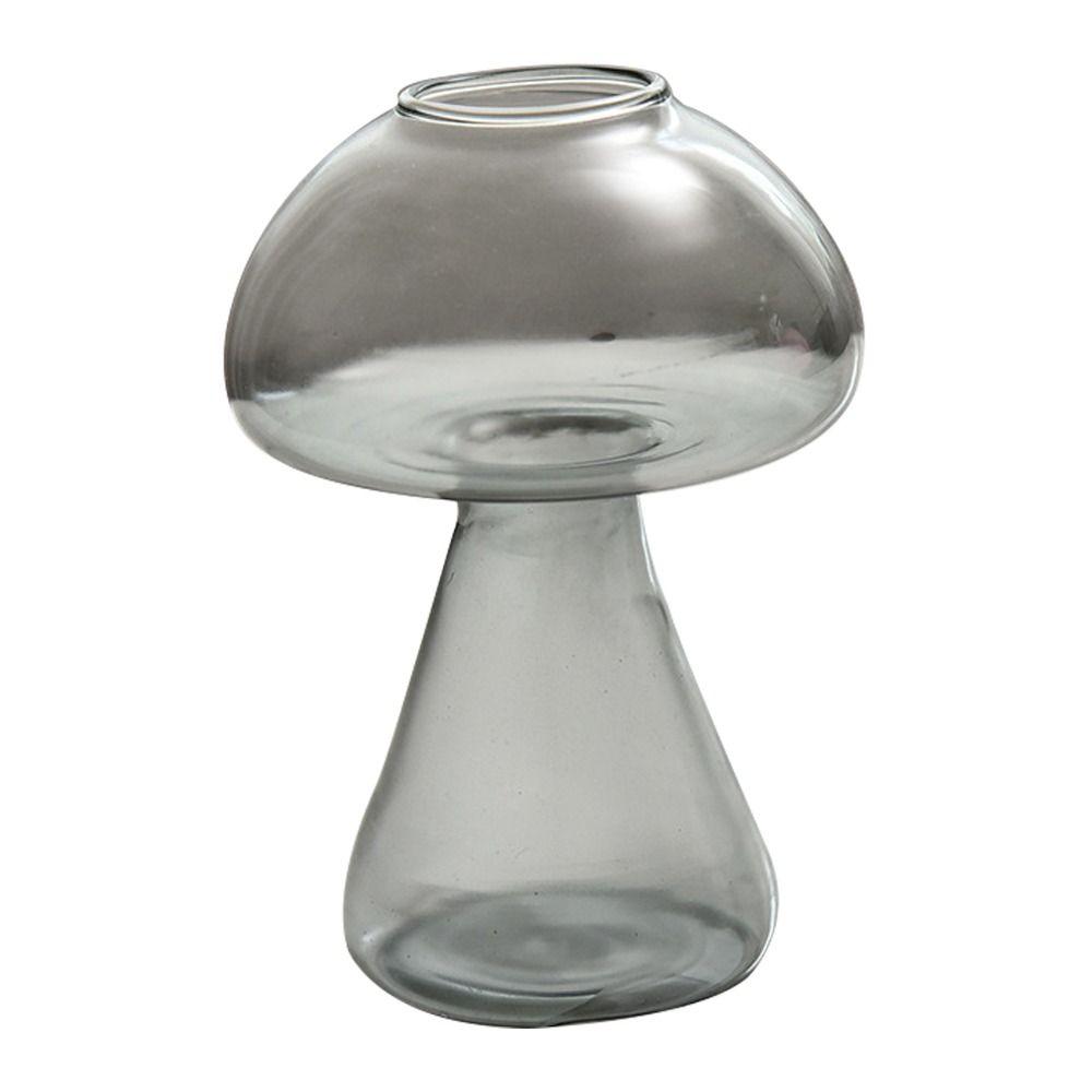 New Transparent Mushroom Shaped Glass Vase Aromatherapy Bottle Creative Home Hydroponic Flower Table Simple Decoration