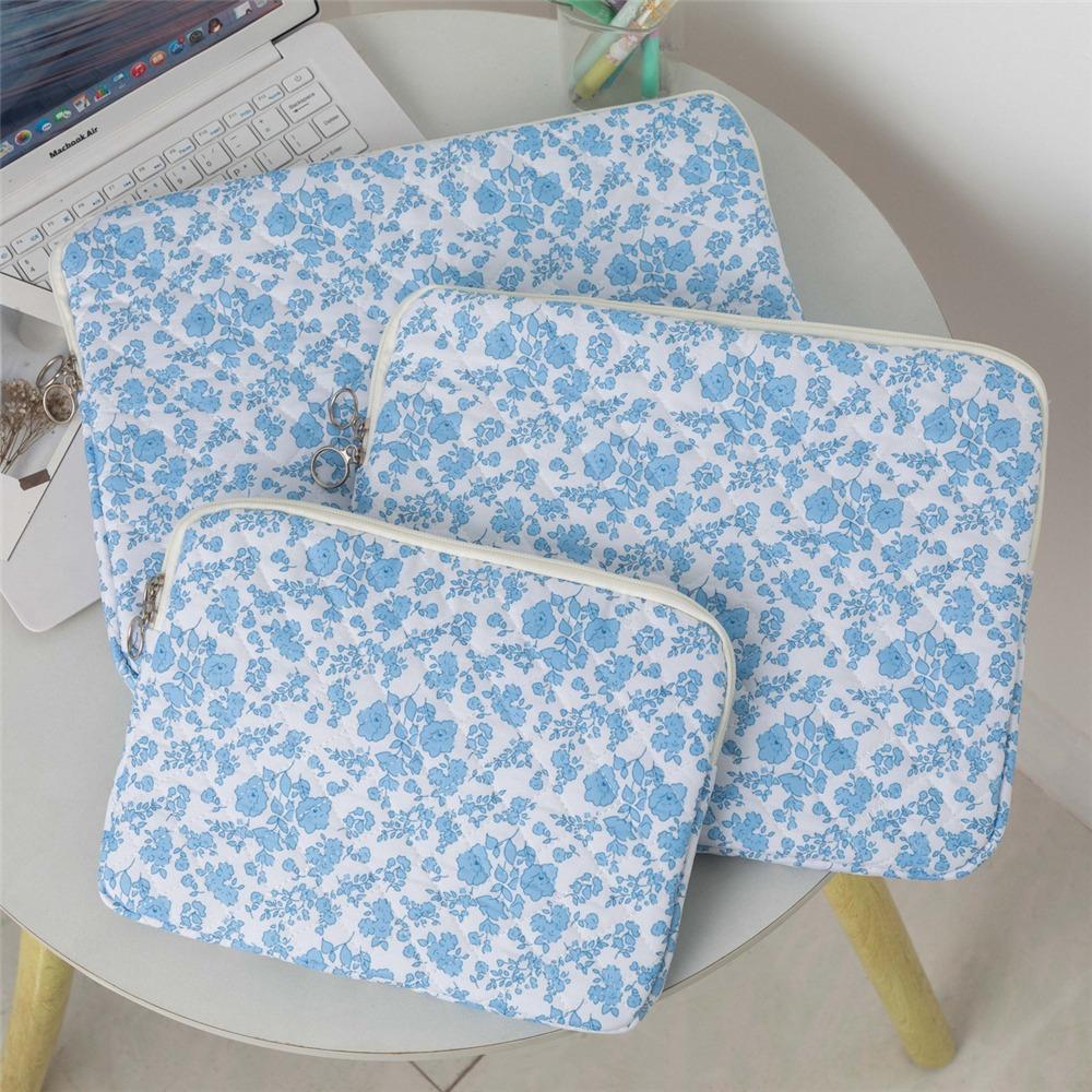 Shockproof Laptop Sleeve 11/13/15 Inch Portable Protective Notebook Bag Floral Quilted Laptop Tablet Cover for Office/Travel