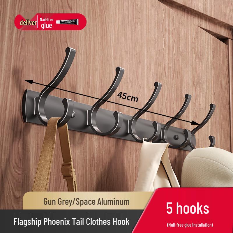 No-Drill Wall-Mounted Strong Entryway Coat & Hat Hook Rack