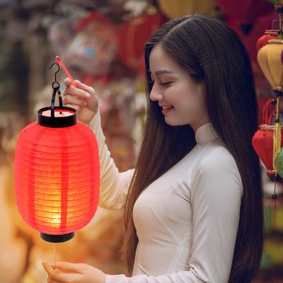 1pc Folding Lantern With Light Decorative Paper Hanging Lamp For Party Wedding Baby Shower Diy Design Festival Home Decor