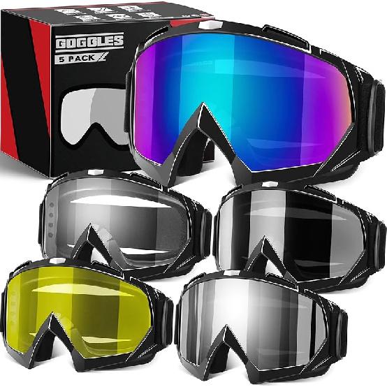 Motorcycle Goggles, Dirt Bike Goggles ATV Offroad Riding Motocross Protective UTV Helmet Glasses For Adults Youth Kids