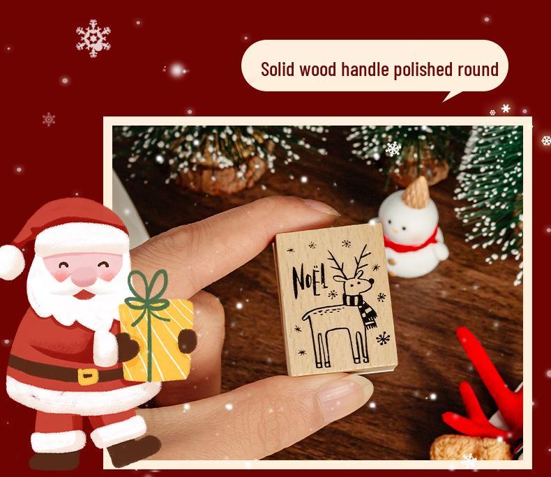 DIY Christmas Wooden Stamp Set for Journal and Diary Decoration
