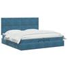 Ottoman Bed with Mattress Dark Blue 200 X 200 Cm Velvet