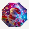 1pc Hello Kitty Christmas Edition Automatic Opening/Closing Umbrella - Portable Three-Fold Design with 8-Bone Iron Frame, Outdoor, Gift for Fans, Trav